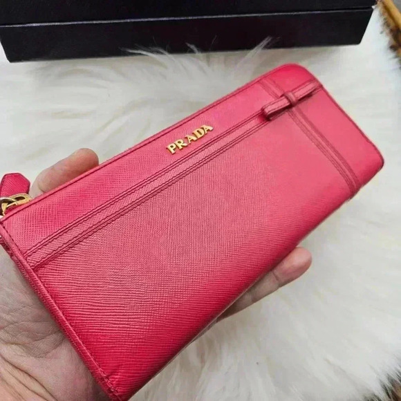 Prada Saffiano Peonia Pink  Zippy Wallet - Picture 5 of 16